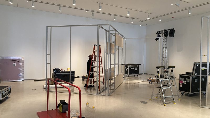 modular scenic backdrop installation